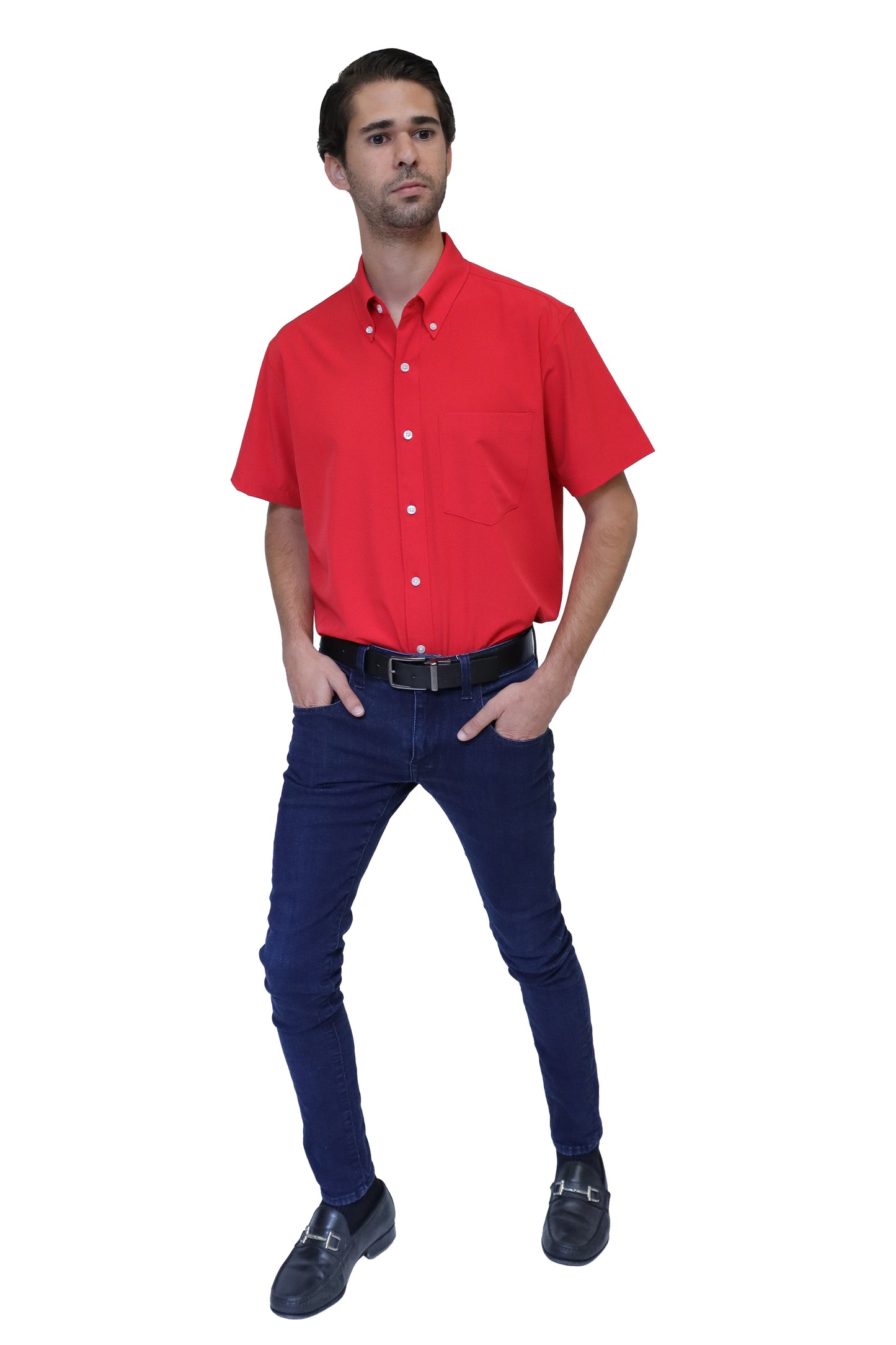 CAMISA CABALLERO MANGA CORTA Tela Doble Stretch Repelente UNI-CAB-01