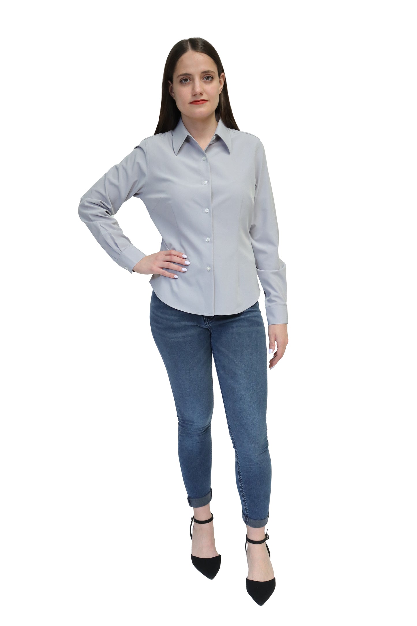 CAMISA DAMA MANGA LARGA Tela Doble Stretch Repelente UNI-DAM-02