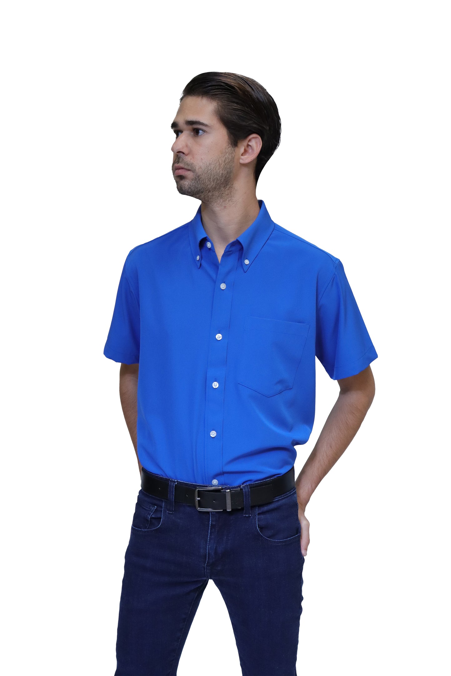 CAMISA CABALLERO MANGA CORTA Tela Doble Stretch Repelente UNI-CAB-01