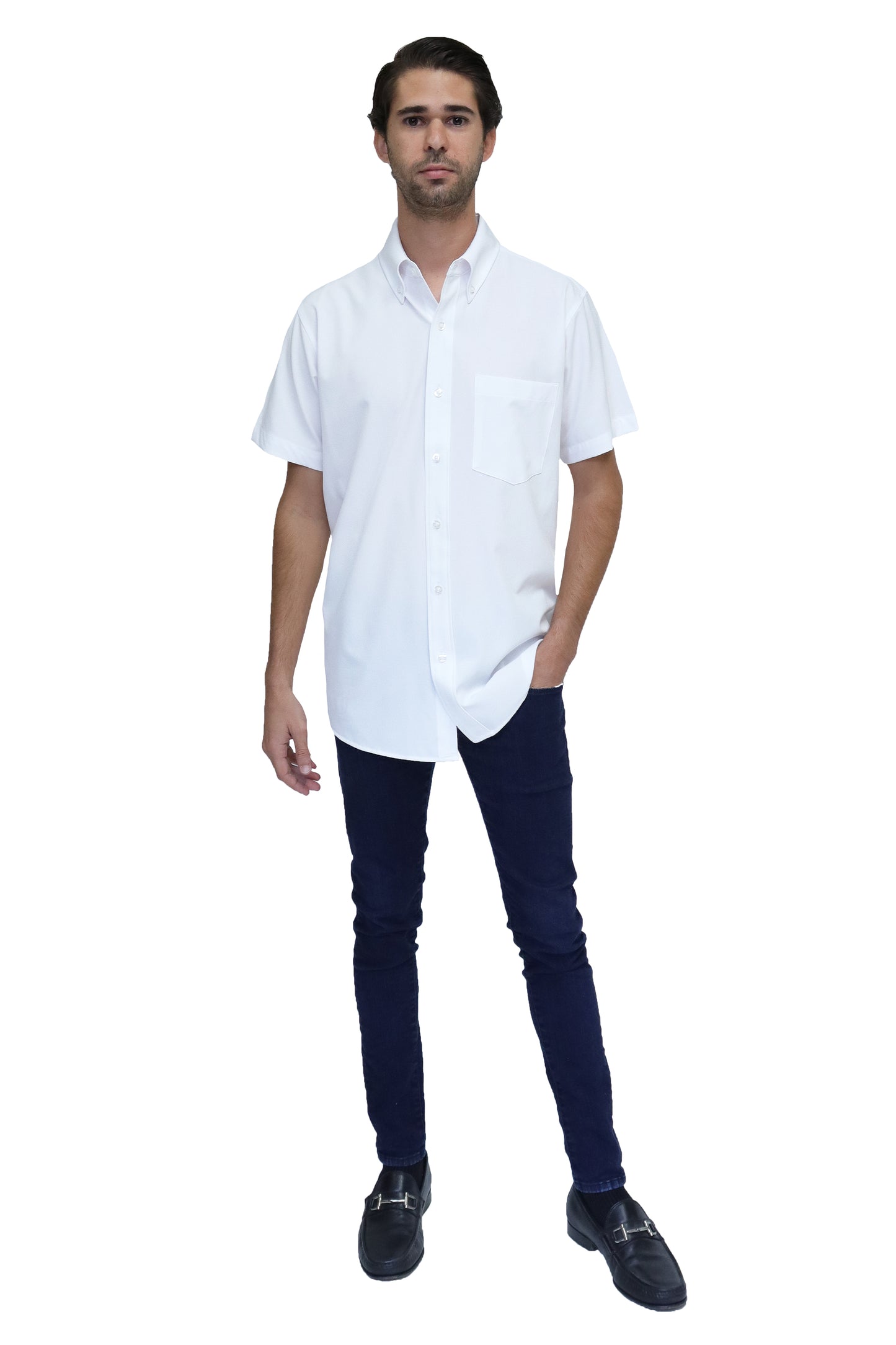 CAMISA CABALLERO MANGA CORTA Tela Doble Stretch Repelente UNI-CAB-01