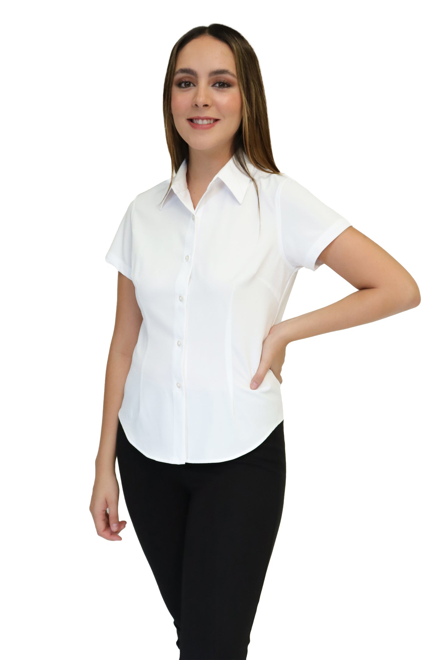 CAMISA DAMA MANGA CORTA Tela Doble Stretch Repelente UNI-DAM-01