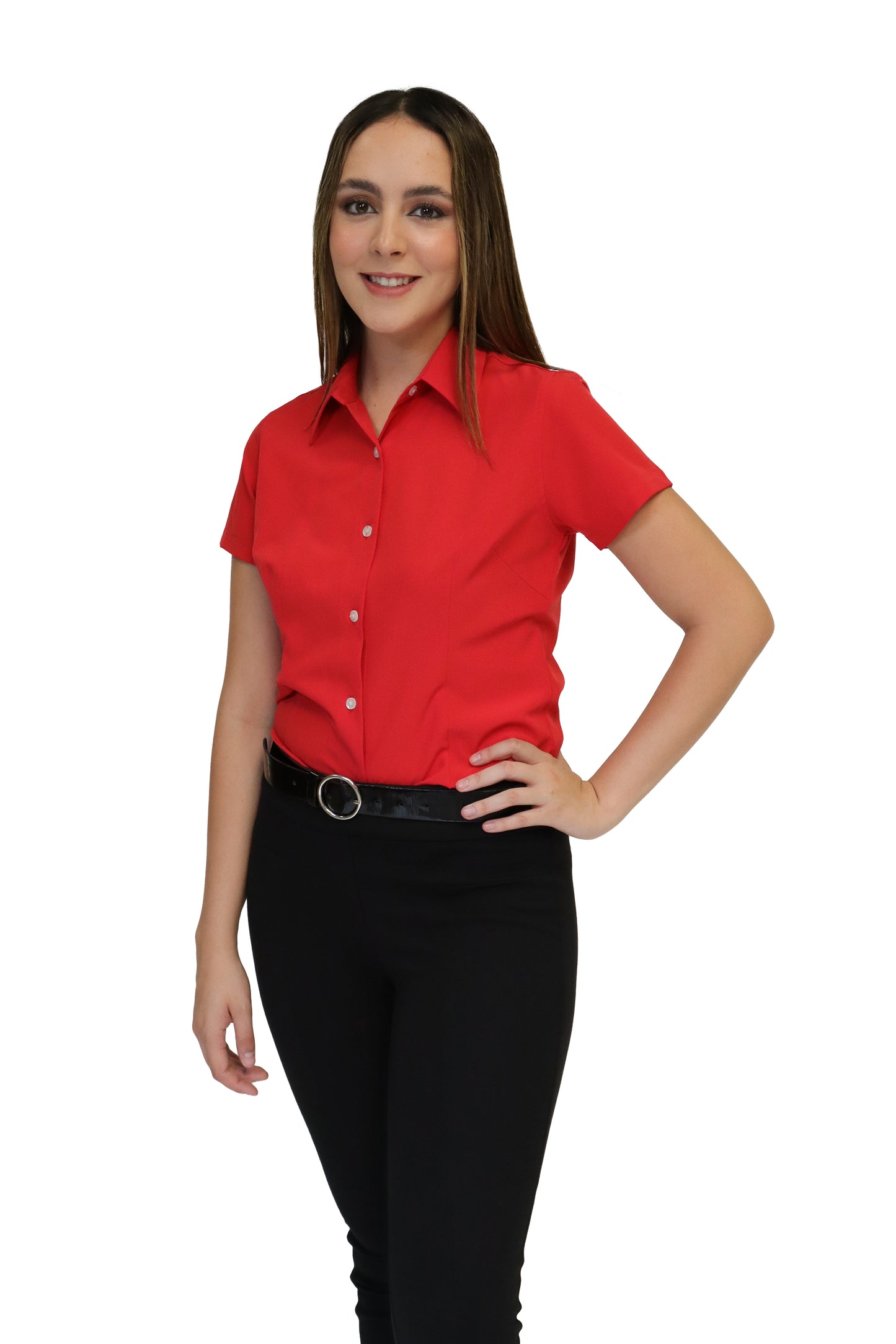 CAMISA DAMA MANGA CORTA Tela Doble Stretch Repelente UNI-DAM-01