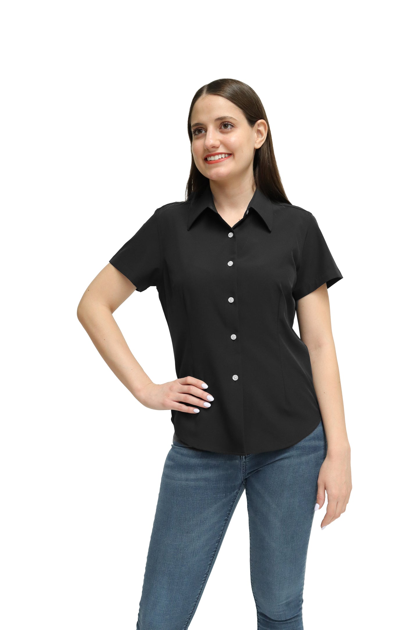CAMISA DAMA MANGA CORTA Tela Doble Stretch Repelente UNI-DAM-01