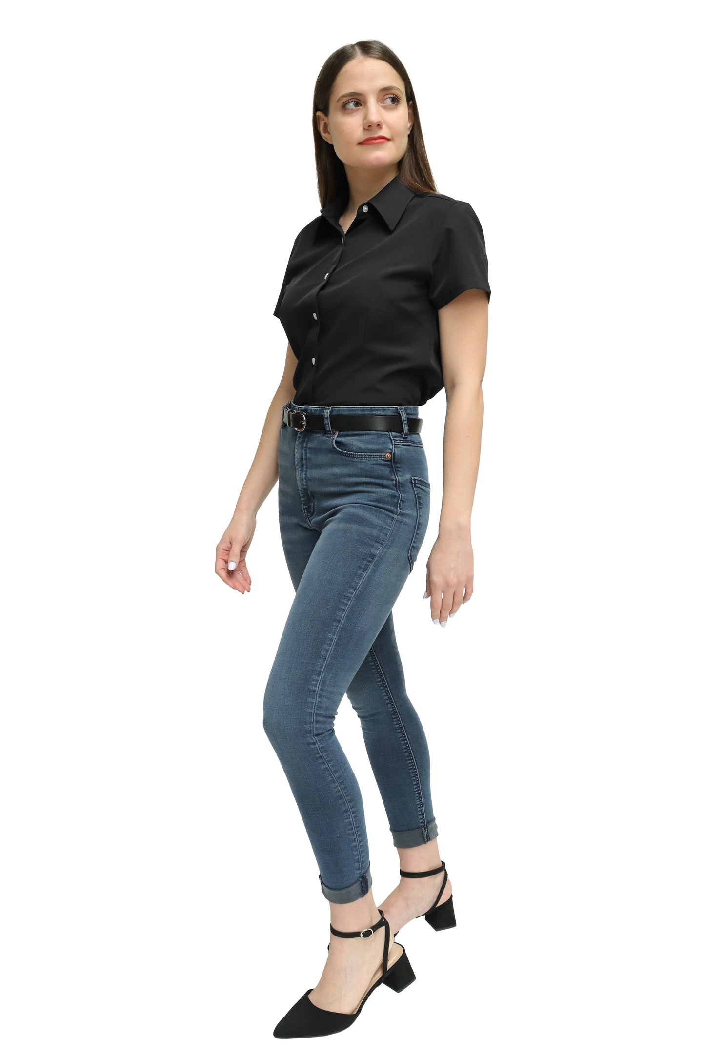 CAMISA DAMA MANGA CORTA Tela Doble Stretch Repelente UNI-DAM-01