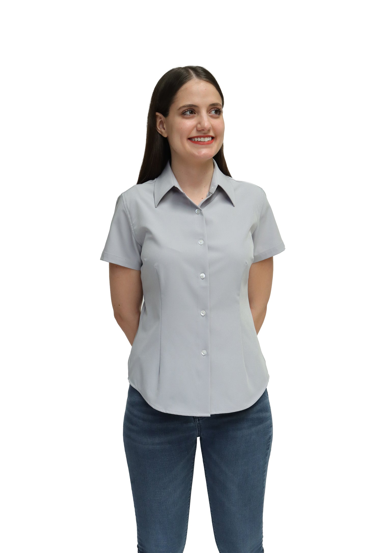CAMISA DAMA MANGA CORTA Tela Doble Stretch Repelente UNI-DAM-01