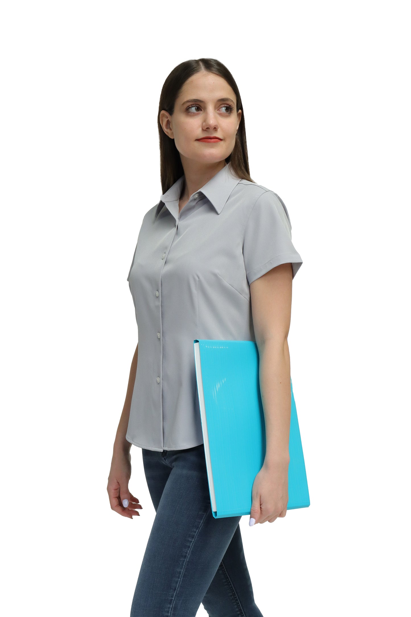 CAMISA DAMA MANGA CORTA Tela Doble Stretch Repelente UNI-DAM-01