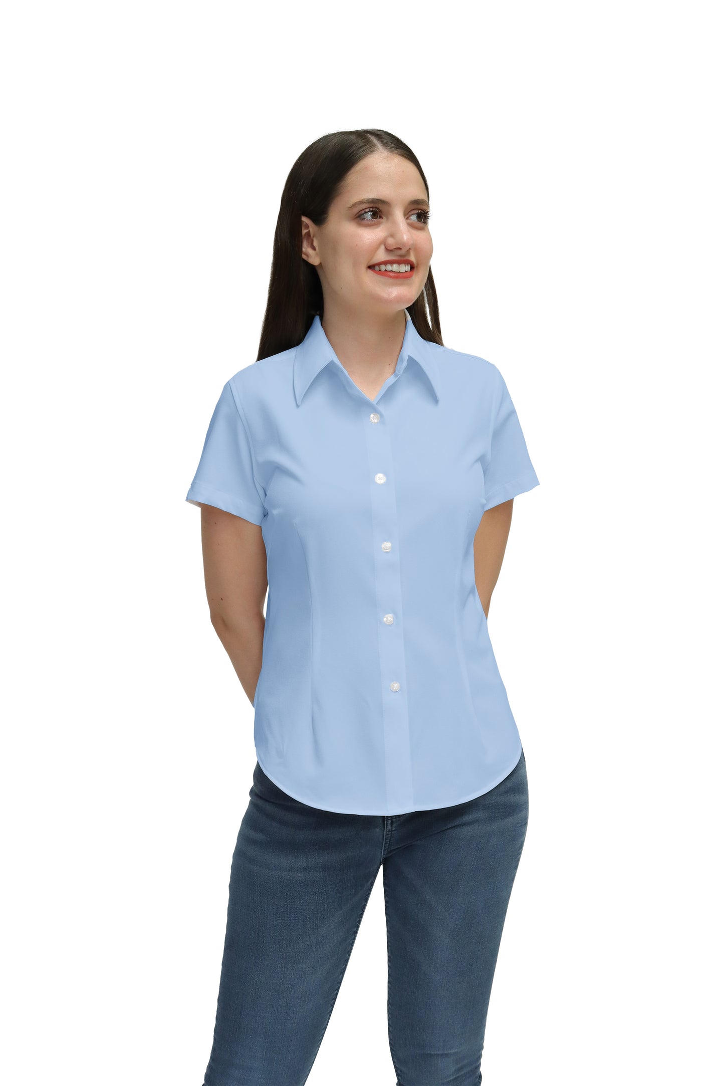 CAMISA DAMA MANGA CORTA Tela Doble Stretch Repelente UNI-DAM-01