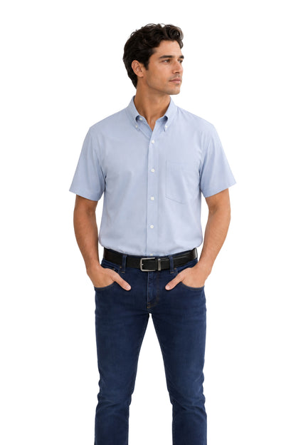 CAMISA CABALLERO MANGA CORTA Tela Doble Stretch Repelente UNI-CAB-01