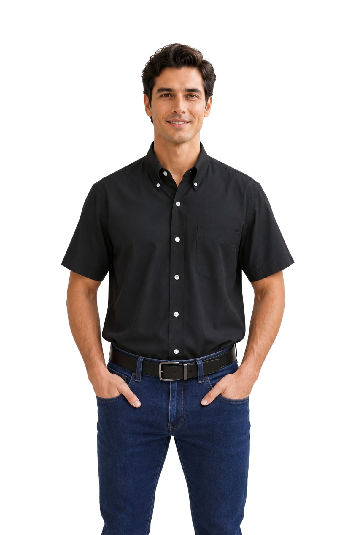CAMISA CABALLERO MANGA CORTA Tela Doble Stretch Repelente UNI-CAB-01
