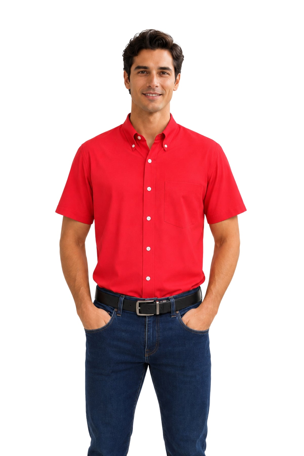 CAMISA CABALLERO MANGA CORTA Tela Doble Stretch Repelente UNI-CAB-01
