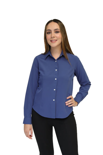 CAMISA DAMA MANGA LARGA Tela Doble Stretch Repelente UNI-DAM-02