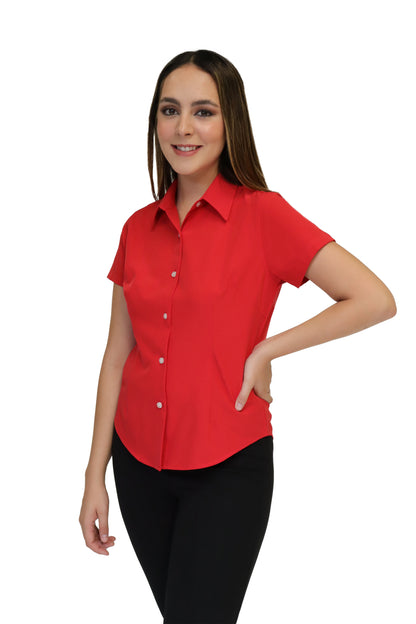 CAMISA DAMA MANGA CORTA Tela Doble Stretch Repelente UNI-DAM-01