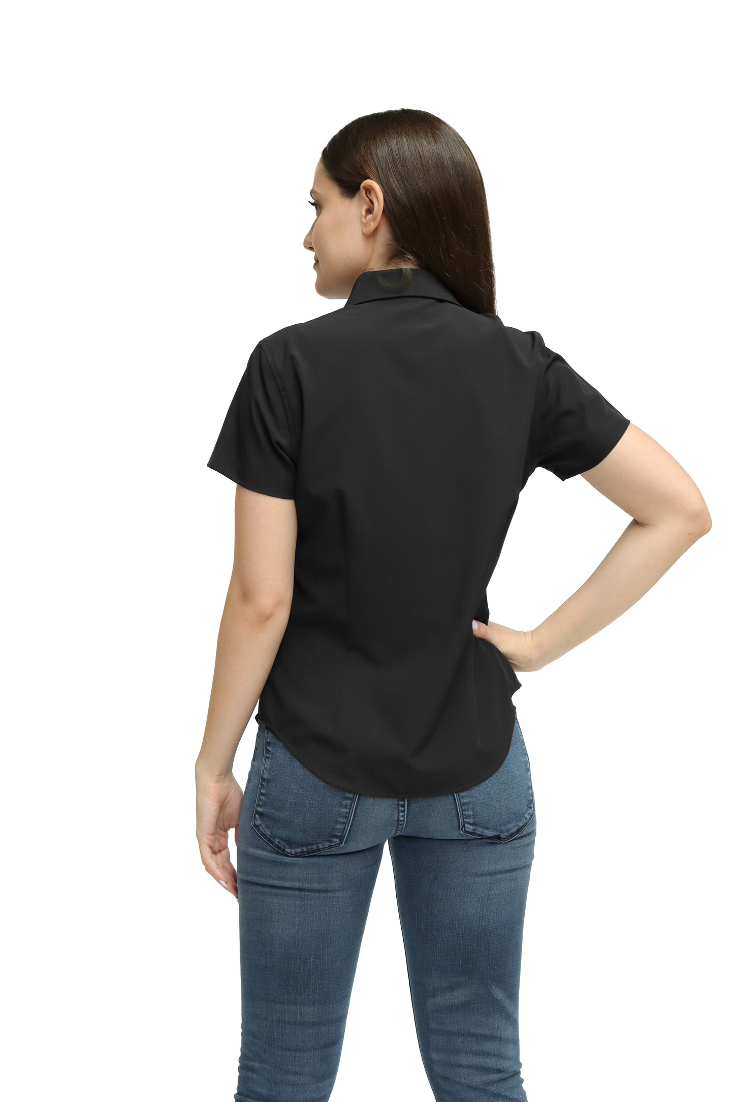 CAMISA DAMA MANGA CORTA Tela Doble Stretch Repelente UNI-DAM-01