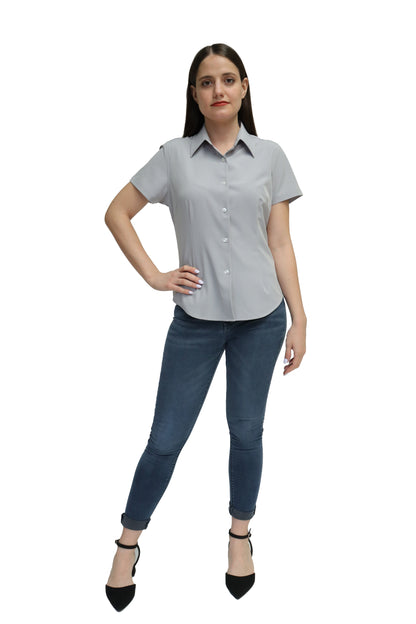 CAMISA DAMA MANGA CORTA Tela Doble Stretch Repelente UNI-DAM-01