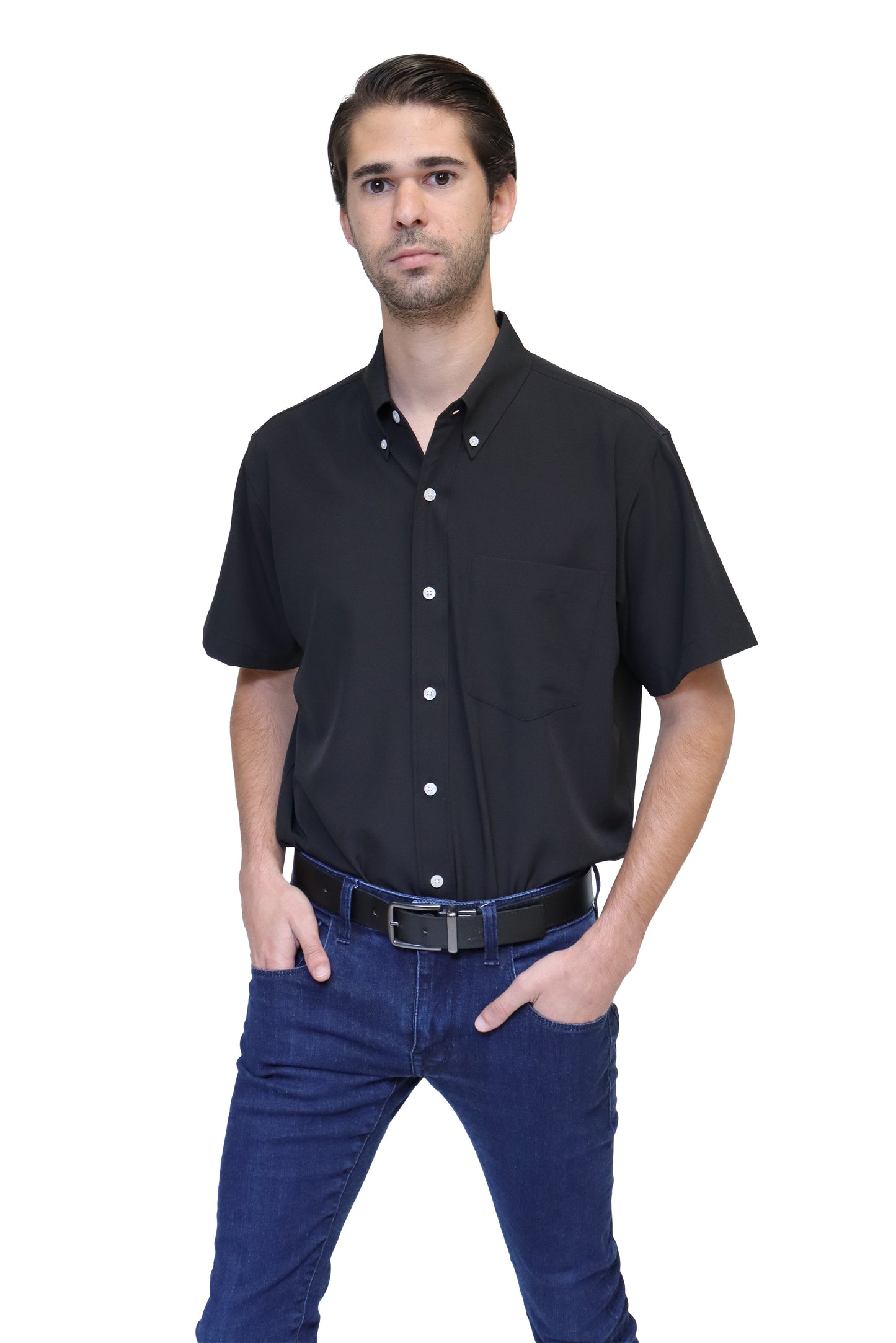 CAMISA CABALLERO MANGA CORTA Tela Doble Stretch Repelente UNI-CAB-01