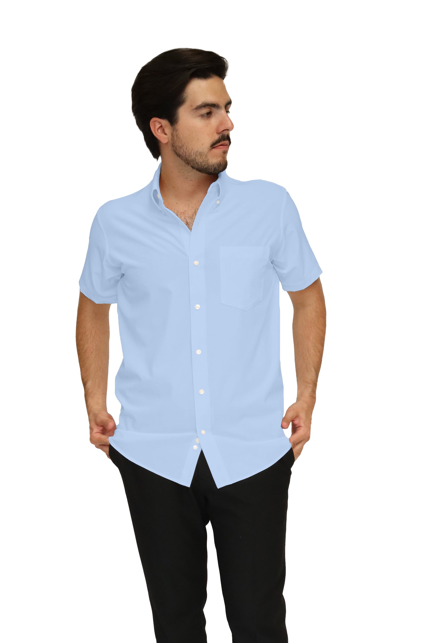 CAMISA CABALLERO MANGA CORTA Tela Doble Stretch Repelente UNI-CAB-01